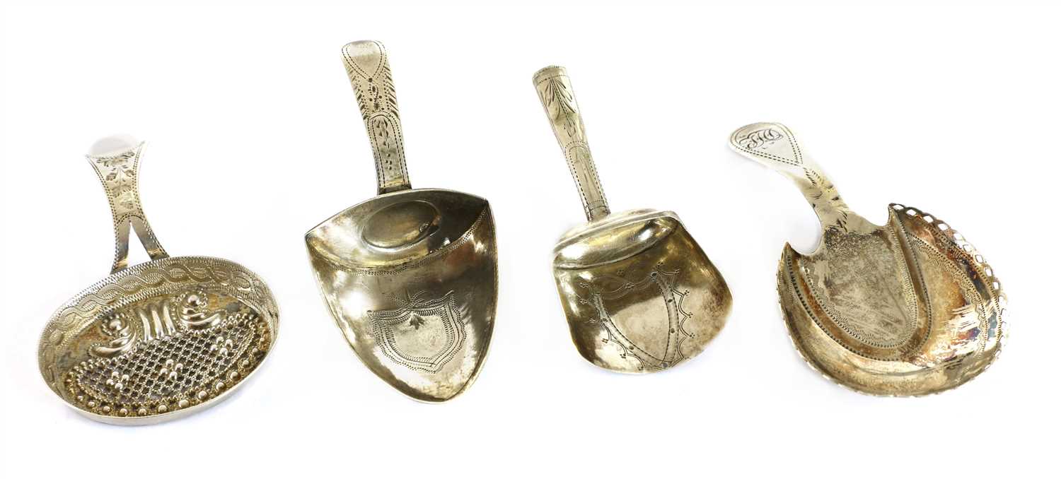 A George III silver caddy shovel,