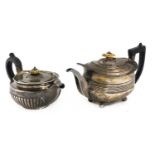 A George III silver teapot,