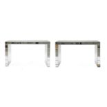 A pair of Italian mirrored console tables,