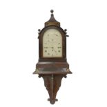 A George III inlaid mahogany musical bracket clock and bracket,