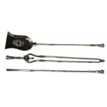 A set of three George III steel fire tools,