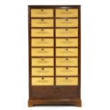 A French mahogany chest of seventeen drawers,