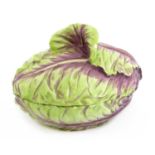 A small Meissen cabbage leaf tureen and cover,