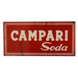 A large tin and painted 'Campari' advertising sign,