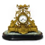 A French gilt spelter mantel clock,