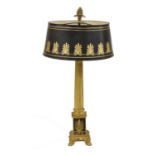 A Regency-style gilt metal table lamp,