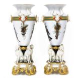 A pair of German pottery vases,