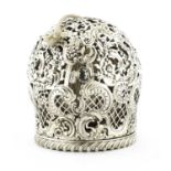 An American sterling silver string box,