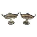 A matched pair of silver tazza,