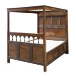 A German oak tester bed,