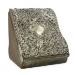A Victorian silver-mounted stationery box,