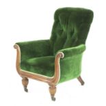 A rosewood library armchair,