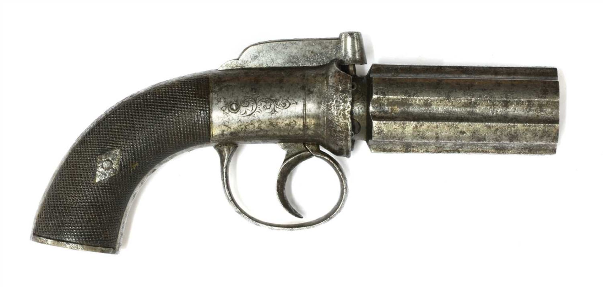 A six shot 'pepperbox' percussion pistol, - Image 2 of 2