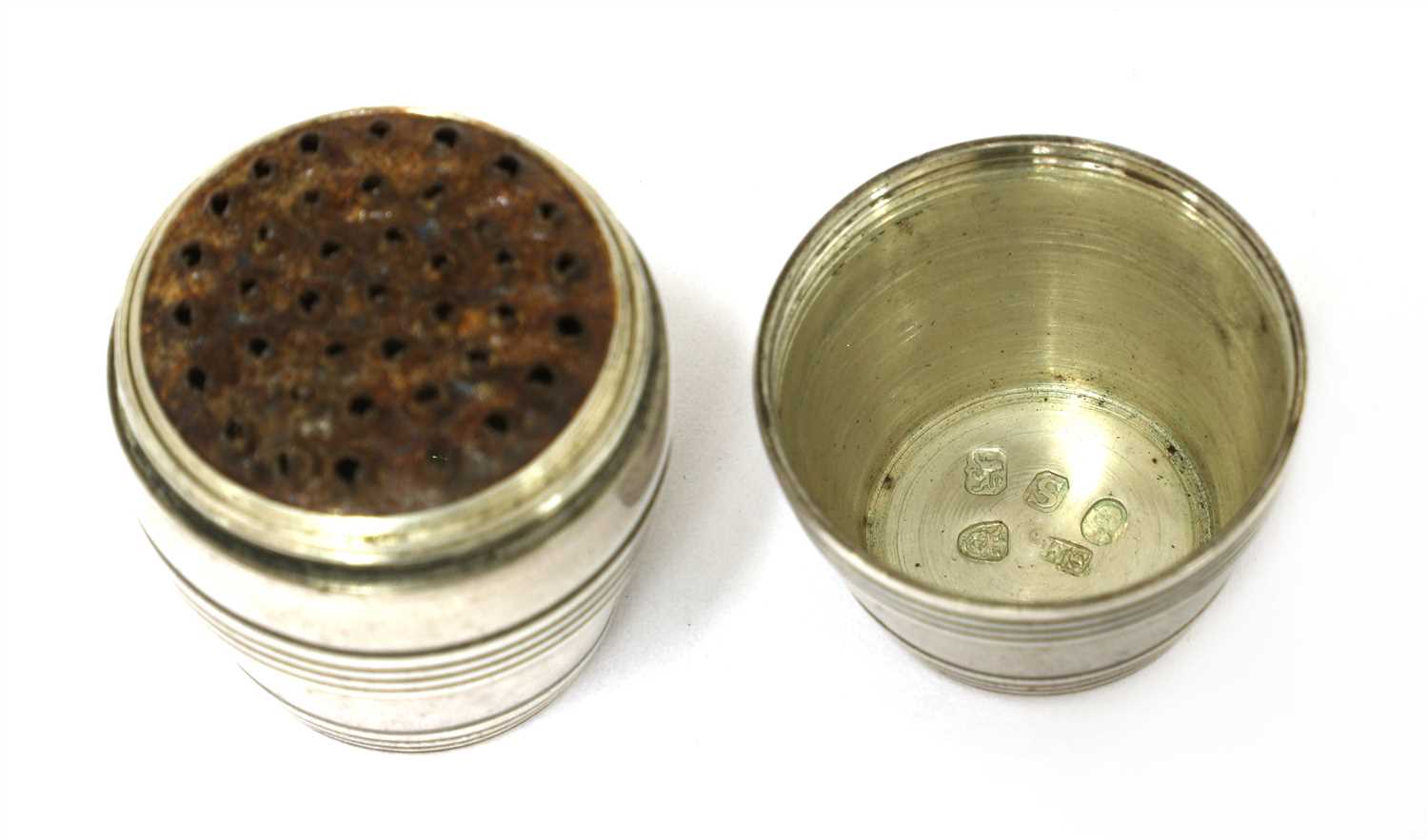 A George III silver nutmeg grater, - Image 2 of 2