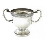 A Spanish silver two-handled trophy of large size,