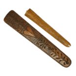 Two carved wood stay busks,