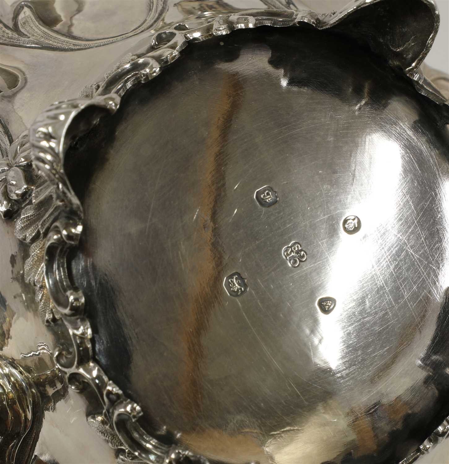 A George IV silver four piece tea set - Image 3 of 3