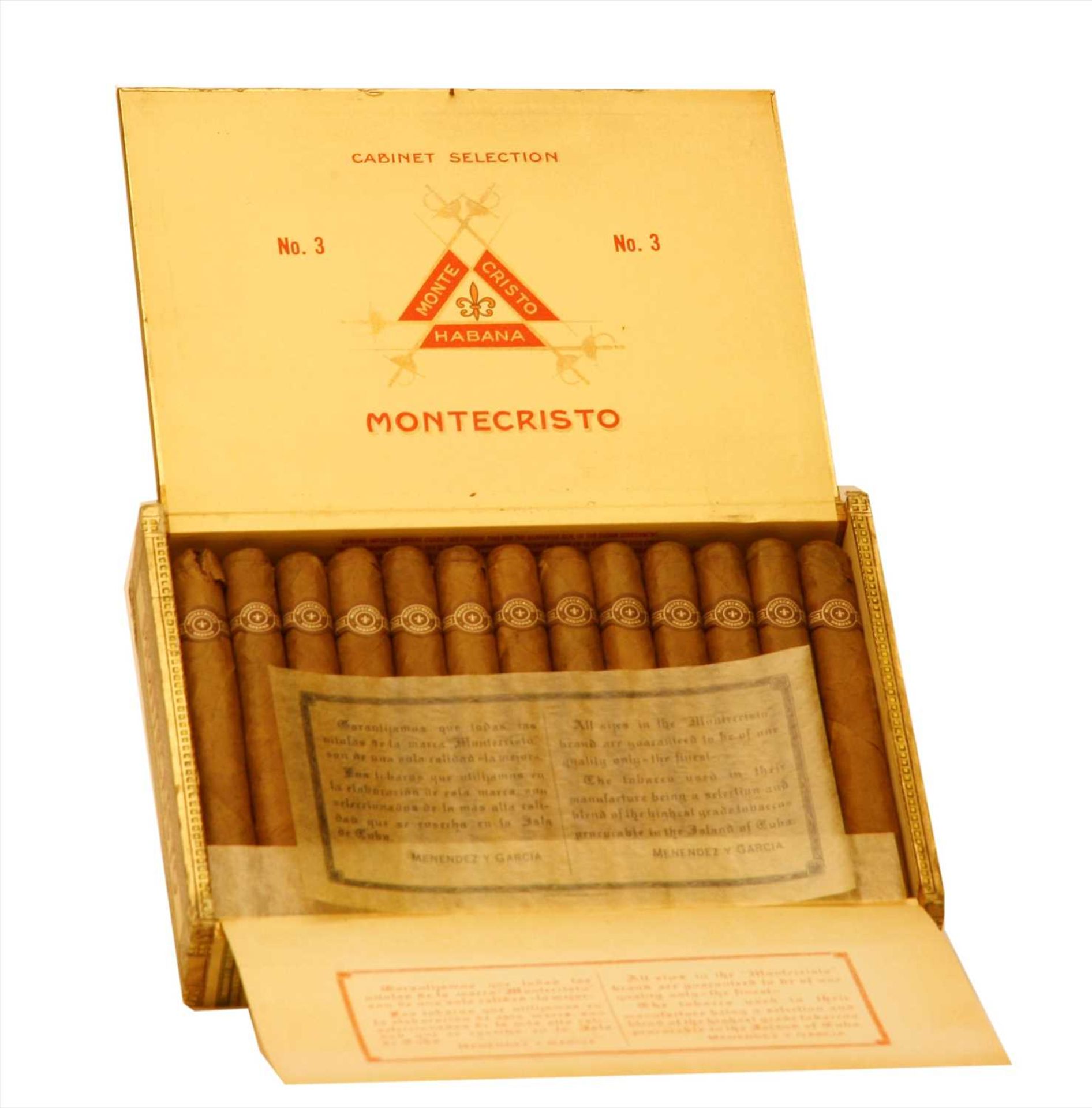 Montecristo, No. 3, 25 cigars, boxed