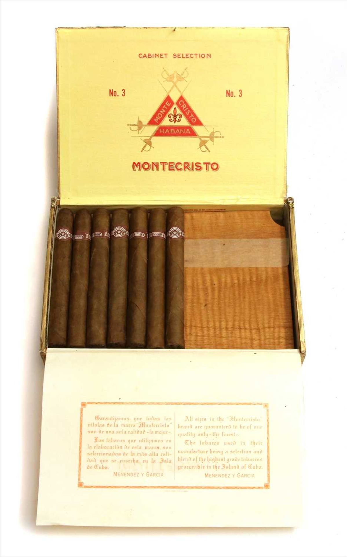 Montecristo, No. 3, 19 cigars, boxed