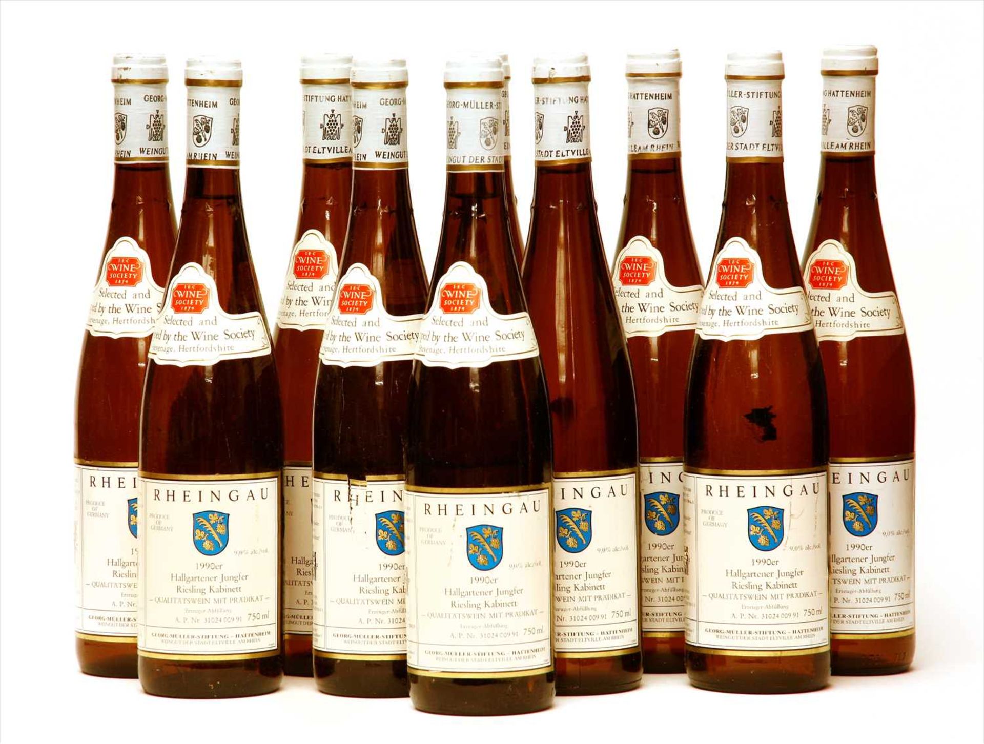 Georg Müller Stiftung, Hallgartener Jungfer Riesling Kabinett, 1990, ten bottles