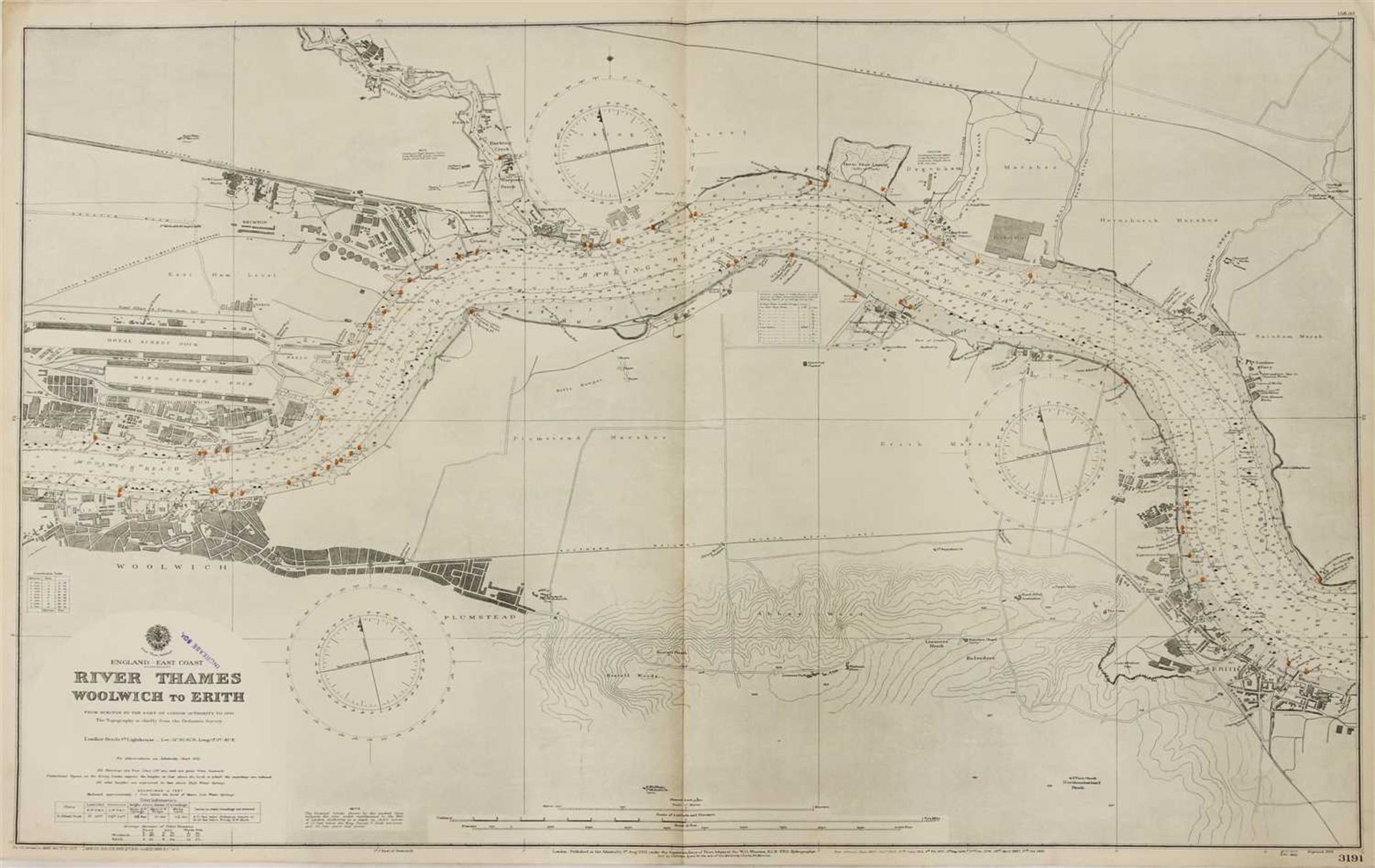 ADMIRALTY CHART OF THE RIVER THAMES,