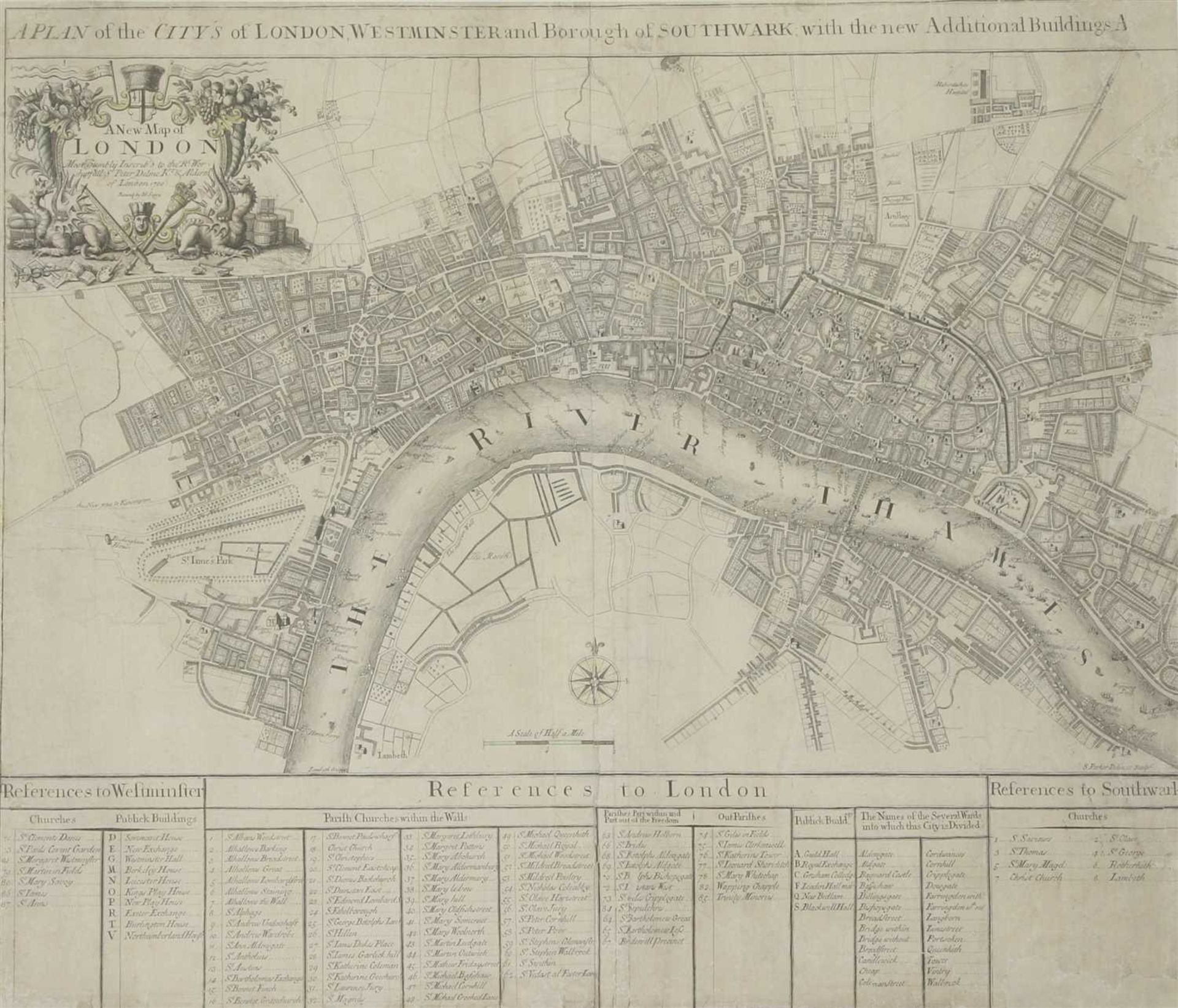 JOHN SENEX MAP OF LONDON,