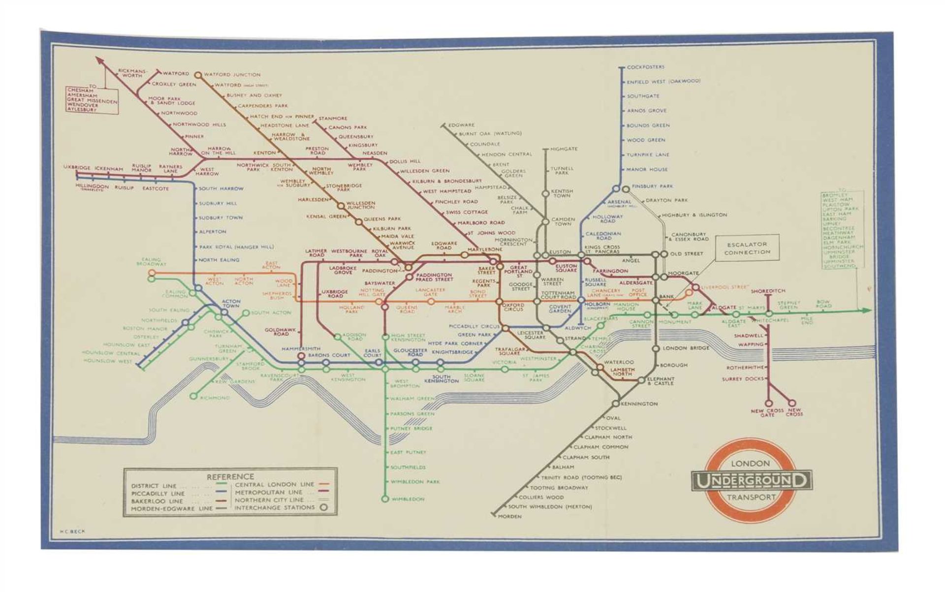 A LONDON UNDERGROUND TRANSPORT MAP,