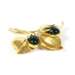 A Swedish 18ct gold tourmaline spray brooch, c.1950,