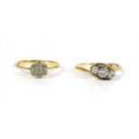 A gold diamond cluster ring,