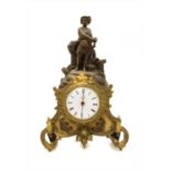 A 19th century French gilt metal and spelter mantel clock,