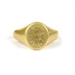 An 18ct gold signet ring,