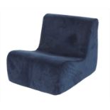 A blue velvet chair,