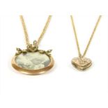 A 9ct gold split pearl photo locket,