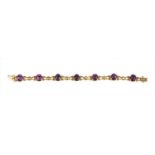 A 9ct gold amethyst bracelet,