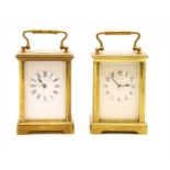 A brass cased carriage clock,