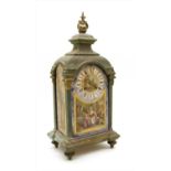 A 19th century French bronze mantel clock,