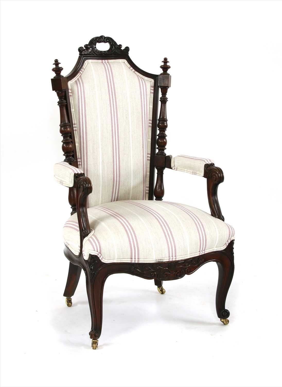 An Edwardian armchair,