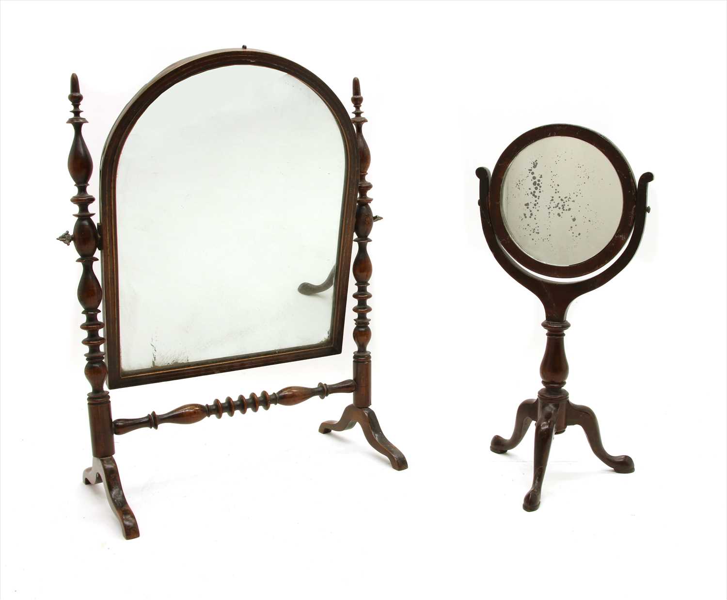 2 Georgian mahogany dressing mirrors