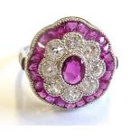 A very fine ruby and diamond 18-carat white gold ring CONDITION REPORT: Although we