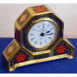 A Royal Crown Derby mantel clock in the 'Old Imari' pattern (1128), 10.