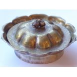 ADDED LOT A Chinese late 19th/early 20th Century silvered brass dish and cover,