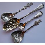 ADDED LOT A Georgian hallmarked silver berry spoon,