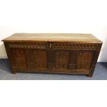 A large 17th century oak chest;