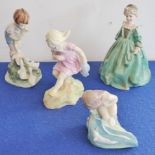 A group of four Royal Worcester porcelain figure models modelled by F.G.