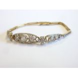 An Art Deco 18-carat gold and platinum diamond bracelet