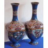 A large pair of Japanese Meiji period cloisonné vases;