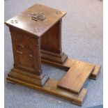 A 19th century heavy oak prayer-stand in the style of A.W.N.