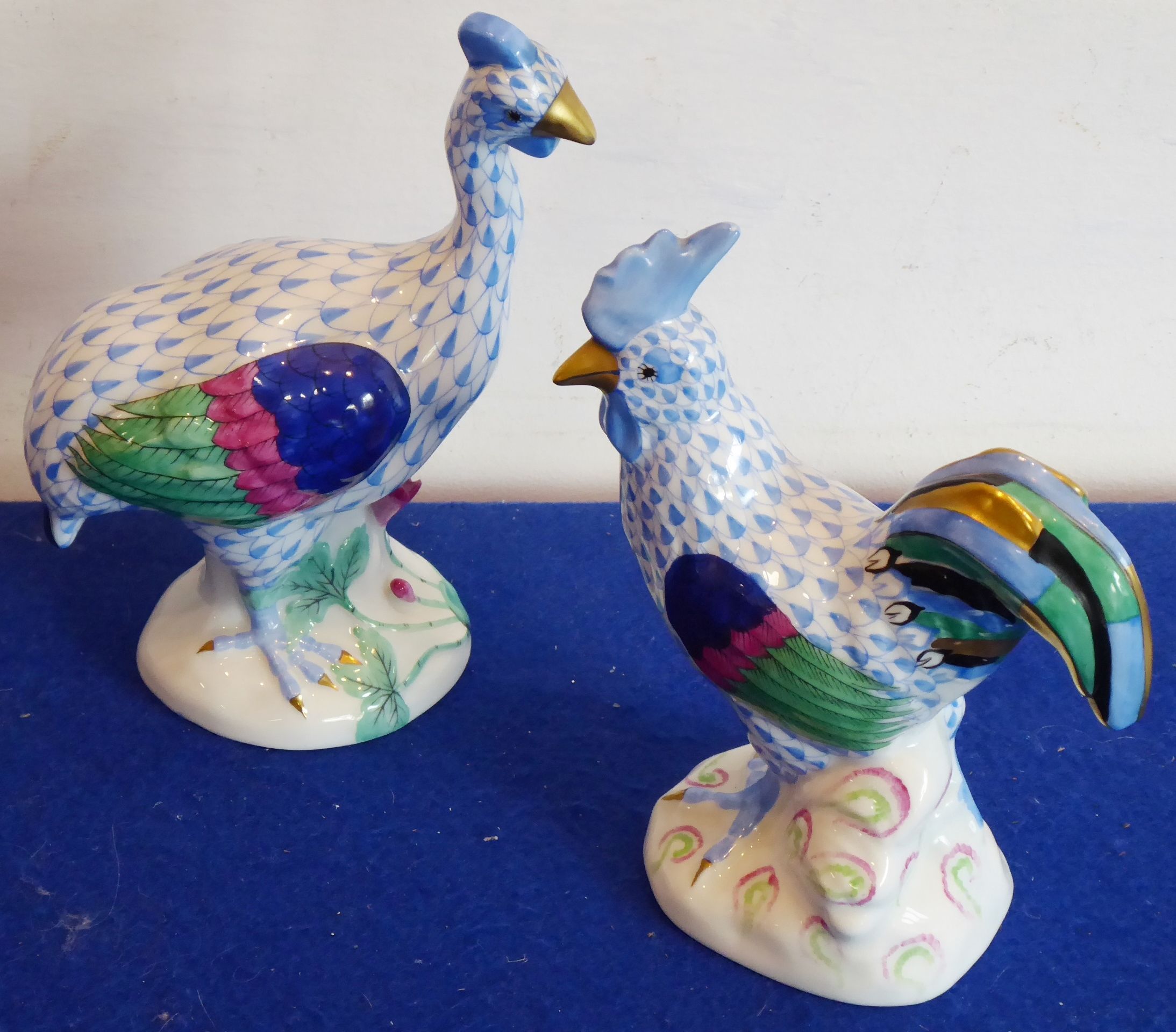 Two Herend porcelain models: a cockerel and an emu/ostrich (2) CONDITION REPORT: