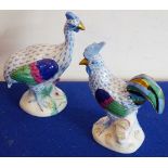 Two Herend porcelain models: a cockerel and an emu/ostrich (2) CONDITION REPORT: