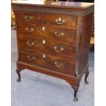 A fine Chippendale period mahogany chest-on-stand raised on later cabriole legs;
